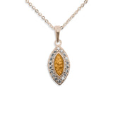 Ladies Marquise Memorial Ashes Pendant with Fine Crystals - Cherished Urns