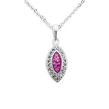 Ladies Marquise Memorial Ashes Pendant with Fine Crystals - Cherished Urns
