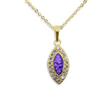 Ladies Marquise Memorial Ashes Pendant with Fine Crystals - Cherished Urns