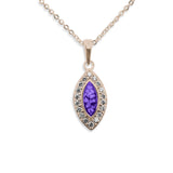 Ladies Marquise Memorial Ashes Pendant with Fine Crystals - Cherished Urns