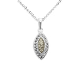 Ladies Marquise Memorial Ashes Pendant with Fine Crystals - Cherished Urns