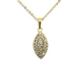 Ladies Marquise Memorial Ashes Pendant with Fine Crystals - Cherished Urns