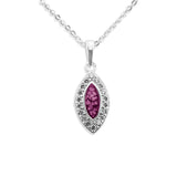 Ladies Marquise Memorial Ashes Pendant with Fine Crystals - Cherished Urns