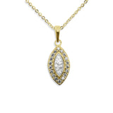 Ladies Marquise Memorial Ashes Pendant with Fine Crystals - Cherished Urns