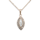 Ladies Marquise Memorial Ashes Pendant with Fine Crystals - Cherished Urns
