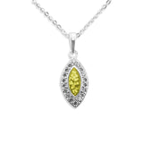 Ladies Marquise Memorial Ashes Pendant with Fine Crystals - Cherished Urns