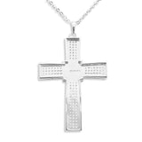 Unisex Oversized Cross Memorial Ashes Pendant with Fine Crystals - Cherished Urns