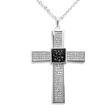 Unisex Oversized Cross Memorial Ashes Pendant with Fine Crystals - Cherished Urns
