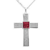 Unisex Oversized Cross Memorial Ashes Pendant with Fine Crystals - Cherished Urns