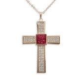 Unisex Oversized Cross Memorial Ashes Pendant with Fine Crystals - Cherished Urns