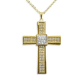 Unisex Oversized Cross Memorial Ashes Pendant with Fine Crystals - Cherished Urns