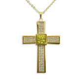 Unisex Oversized Cross Memorial Ashes Pendant with Fine Crystals - Cherished Urns