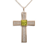 Unisex Oversized Cross Memorial Ashes Pendant with Fine Crystals - Cherished Urns