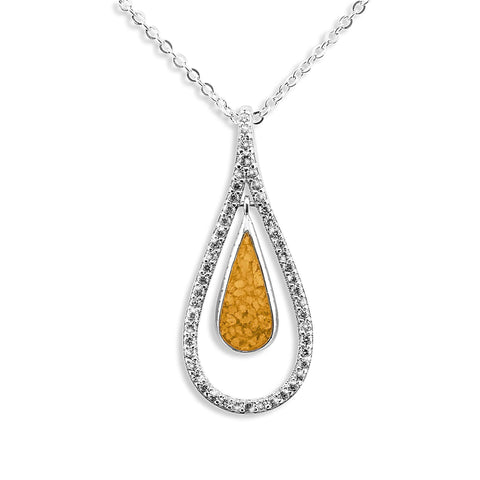 Ladies Teardrop Memorial Ashes Pendant - Cherished Urns