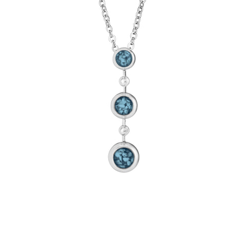 Ladies Rondure Triple Drop Cremation Ashes Necklace - Cherished Urns