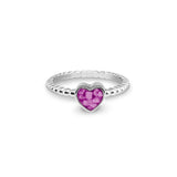 Ladies Heart Bubble Band Memorial Ashes Ring - Cherished Urns
