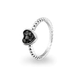 Ladies Heart Bubble Band Memorial Ashes Ring - Cherished Urns