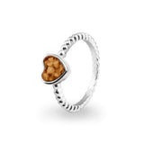 Ladies Heart Bubble Band Memorial Ashes Ring - Cherished Urns