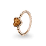 Ladies Heart Bubble Band Memorial Ashes Ring - Cherished Urns