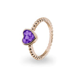 Ladies Heart Bubble Band Memorial Ashes Ring - Cherished Urns