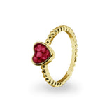 Ladies Heart Bubble Band Memorial Ashes Ring - Cherished Urns