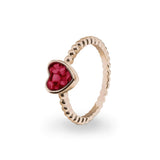 Ladies Heart Bubble Band Memorial Ashes Ring - Cherished Urns