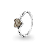 Ladies Heart Bubble Band Memorial Ashes Ring - Cherished Urns
