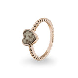 Ladies Heart Bubble Band Memorial Ashes Ring - Cherished Urns