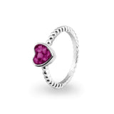 Ladies Heart Bubble Band Memorial Ashes Ring - Cherished Urns