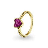 Ladies Heart Bubble Band Memorial Ashes Ring - Cherished Urns