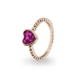 Ladies Heart Bubble Band Memorial Ashes Ring - Cherished Urns