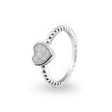 Ladies Heart Bubble Band Memorial Ashes Ring - Cherished Urns