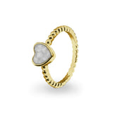 Ladies Heart Bubble Band Memorial Ashes Ring - Cherished Urns