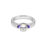 Ladies Serenity Memorial Ashes Ring with Fine Crystals - Cherished Urns