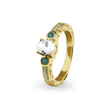 Ladies Serenity Memorial Ashes Ring with Fine Crystals - Cherished Urns