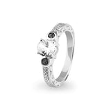 Ladies Serenity Memorial Ashes Ring with Fine Crystals - Cherished Urns