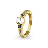 Ladies Serenity Memorial Ashes Ring with Fine Crystals - Cherished Urns