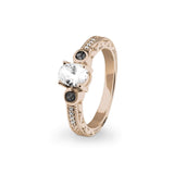 Ladies Serenity Memorial Ashes Ring with Fine Crystals - Cherished Urns