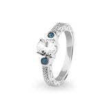 Ladies Serenity Memorial Ashes Ring with Fine Crystals - Cherished Urns