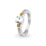 Ladies Serenity Memorial Ashes Ring with Fine Crystals - Cherished Urns