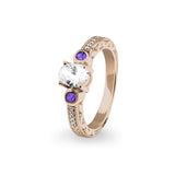 Ladies Serenity Memorial Ashes Ring with Fine Crystals - Cherished Urns