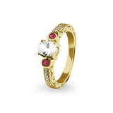 Ladies Serenity Memorial Ashes Ring with Fine Crystals - Cherished Urns
