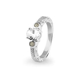 Ladies Serenity Memorial Ashes Ring with Fine Crystals - Cherished Urns