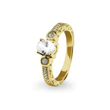 Ladies Serenity Memorial Ashes Ring with Fine Crystals - Cherished Urns