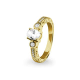 Ladies Serenity Memorial Ashes Ring with Fine Crystals - Cherished Urns