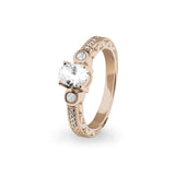 Ladies Serenity Memorial Ashes Ring with Fine Crystals - Cherished Urns