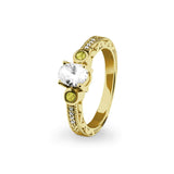 Ladies Serenity Memorial Ashes Ring with Fine Crystals - Cherished Urns