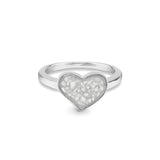 Ladies Oversized Heart Memorial Ashes Ring - Cherished Urns