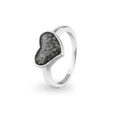 Ladies Oversized Heart Memorial Ashes Ring - Cherished Urns