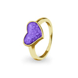 Ladies Oversized Heart Memorial Ashes Ring - Cherished Urns